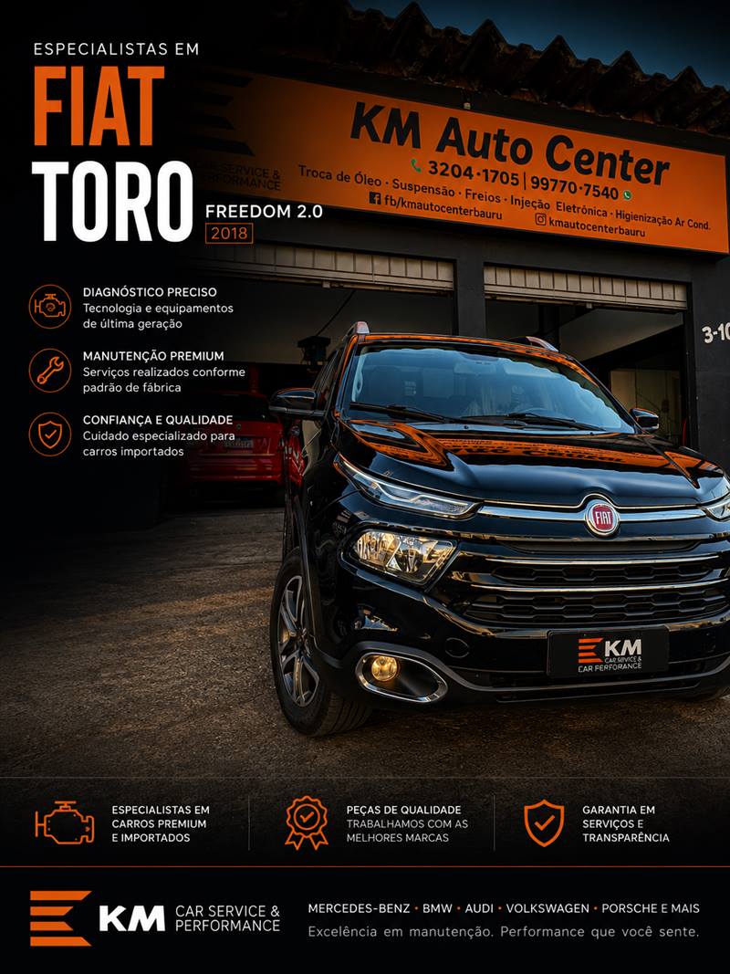 Especialistas em Fiat Toro — KM Auto Center Bauru