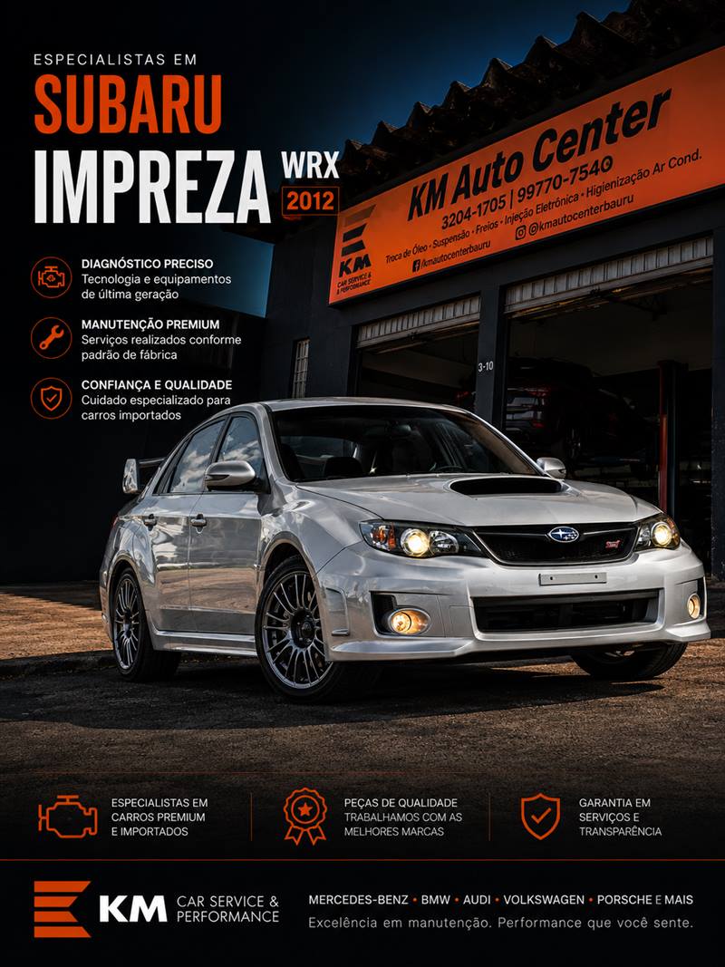 Especialistas em Subaru Impreza WRX — KM Auto Center Bauru